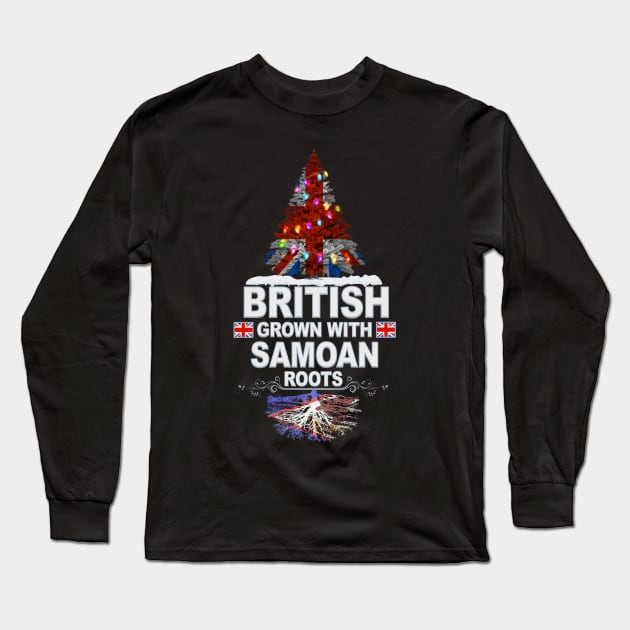 British Grown With American Samoan Roots - Gift for American Samoan With Roots From American Samoa Long Sleeve T-Shirt by Country Flags